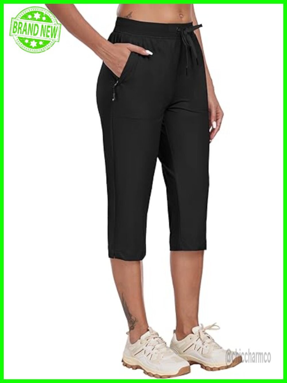 Women's Lightweight Ice Cool Capri Pants with Zipper Pockets